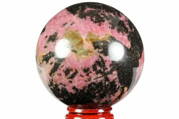 Polished Rhodonite Sphere - Madagascar #78796